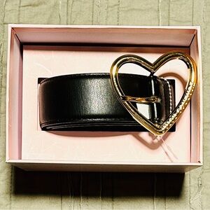 Juicy Couture Black Belt with Gold Heart Buckle